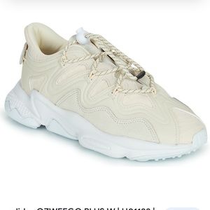 adidas ozweego plus cream suede sneakers